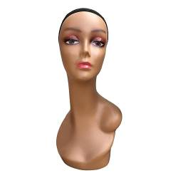 Amagogo Weiblicher Mannequin-Kopf, langlebige Mehrzweckpuppe mit langem Hals und Make-up, professionelles Perücken-Display-Modell für die Präsentation von, Stil c von Amagogo
