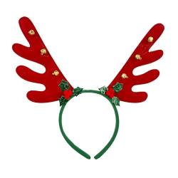 Amagogo Weihnachts-Hirschgeweih-Stirnband, Haarschmuck, dekorativer Haarreifen, Weihnachts-Kopfschmuck für Kostüm-Requisiten, Kinder, Erwachsene, Feiertage von Amagogo