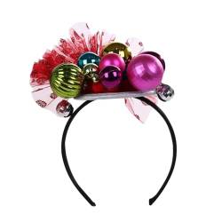 Amagogo Weihnachtskugel, Glocken-Stirnbänder, Weihnachts-Haarreif, Neuheit Weihnachtsgeschenke, Haarband, Kopfschmuck für Ostern, Motto-Party, Bühnenauftritt, Rot von Amagogo