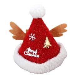 Amagogo Weihnachtsmütze Haarnadel Kopfschmuck Damen Plüsch Weihnachtsmütze Clips Kopfbedeckung für Maskerade Festivals Kostüm Requisiten Geschenk, mit Flügeln von Amagogo