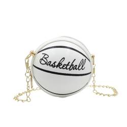 Amamcy Kleine Mädchen Niedliche Geldbörse Basketball Baseball Form Geldbörse Bunte Mini Runde Ball Crossbody Geldbörse Schultertasche für Mädchen, Basketball Weiß, Einheitsgröße von Amamcy