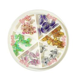 Nagel Sticker Selbstklebende Schmetterling 3D-Nagelzubehör Mix 30 Nagelzubehör-Set und Schmetterling im DIY-Handwerks-Nagelzubehör-Set Nagel Sticker Herzen (F, One Size) von Amaone