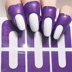 Nagelaufkleber Selbstklebend U-förmiger Nagelaufkleber zur Vermeidung von Ölverschmutzungen. Umweltfreundlicher Klebstoff Nagelaufkleber Buchstaben Schwarz (Purple, One Size) von Amaone