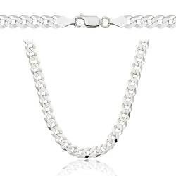 Amar Luxury ketten für herren silber 925, 45 cm kette herren - halskette herren, panzerkette herren 925 silber, königskette- herren schmuck, italienische Qualität, Breite 5 mm von Amar Luxury