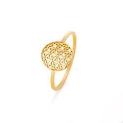 Amaxer Chic Blume des Lebens Samen des Lebens Mandala Heilige Geometrie Ring für Frauen Statement Ausgehöhlt Schmuck Fingerring für Mädchen, Edelstahl von Amaxer