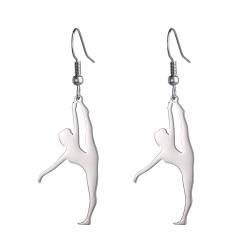 Amaxer Gymnastik Ohrringe für Mädchen Turner Geschenke Herz Gymnastik Schmuck Inspirierende Gymnastik Team Geschenke Statement Dangle Drop Ohrringe Schmuck Geschenk, Edelstahl von Amaxer