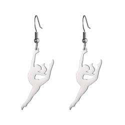 Amaxer Gymnastik Ohrringe für Mädchen Turner Geschenke Herz Gymnastik Schmuck Inspirierende Gymnastik Team Geschenke Statement Dangle Drop Ohrringe Schmuck Geschenk, Edelstahl von Amaxer