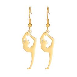 Amaxer Gymnastik Ohrringe für Mädchen Turner Geschenke Herz Gymnastik Schmuck Inspirierende Gymnastik Team Geschenke Statement Dangle Drop Ohrringe Schmuck Geschenk, Edelstahl von Amaxer