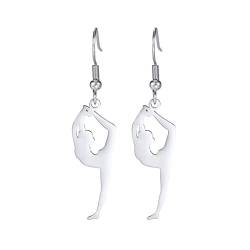 Amaxer Gymnastik Ohrringe für Mädchen Turner Geschenke Herz Gymnastik Schmuck Inspirierende Gymnastik Team Geschenke Statement Dangle Drop Ohrringe Schmuck Geschenk, Edelstahl von Amaxer