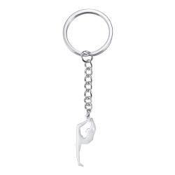 Amaxer Gymnastik Schlüsselanhänger Turner Geschenke Herz Gymnastik Schmuck Inspirierende Gymnastik Team Geschenke Statement Kette Schlüsselanhänger Schlüsselanhänger, Gymnastic Styling 4 von Amaxer