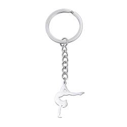 Amaxer Gymnastik Schlüsselanhänger Turner Geschenke Herz Gymnastik Schmuck Inspirierende Gymnastik Team Geschenke Statement Kette Schlüsselanhänger Schlüsselanhänger, Gymnastic Styling 6 von Amaxer