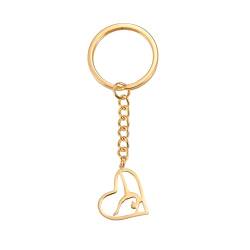 Amaxer Gymnastik Schlüsselanhänger Turner Geschenke Herz Gymnastik Schmuck Inspirierende Gymnastik Team Geschenke Statement Kette Schlüsselanhänger Schlüsselanhänger, Heart Gymnastics - G von Amaxer