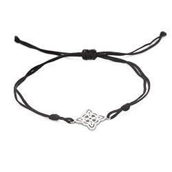 Amaxer Hexenknoten Seil Armband für Frauen Hexerei Keltischer Knoten Amulett Vintage Wikinger Statement Edelstahl Anhänger Charm Verstellbares Seil Armband für Unisex (Stil) von Amaxer