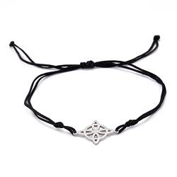 Amaxer Hexenknoten Seil Armband für Frauen Hexerei Keltischer Knoten Amulett Vintage Wikinger Statement Edelstahl Anhänger Charm Verstellbares Seil Armband für Unisex (Stil 2) von Amaxer