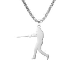 Amaxer Sport Baseball-Halskette Baseball-Spieler Athletische Wesentliche Bewegung Inspirational Schmuck Anhänger Box Kette Halskette für Sport-Liebhaber (Schlagen) von Amaxer