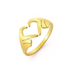 Amaxer Umarmung Hände Ring für Frauen Hand Herz Claddagh Umarmung Romantische Liebe Offen Einstellbare Finger Ring (Claddagh-Gold) von Amaxer