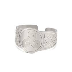 Amaxer Wikinger Ring für Männer nordisches nordisches Odin Symbol Valknut Triskele Triskelion Edelstahl offen verstellbar Statement Band Ring für Männer Frauen, Edelstahl von Amaxer