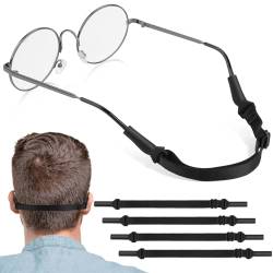 Amaxiu 4 Stück brillenband Brillenhalter Seil, Kein Schwanz Anti-Rutsch brillen zubehör Verstellbare Brillenriemen Sonnenbrillenband Sportbrillenhalter Brillenhalterung für Frauen Männer von Amaxiu