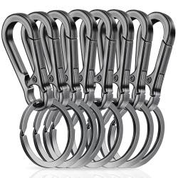 Amaxiu Robuster Metall Schlüsselanhänger, Zinklegierung Karabiner Schlüsselanhänger mit Schlüsselring Schnellverschluss Karabiner Clips Schlüsselanhänger Halter Organizer Finder Haken (8 Stück) von Amaxiu