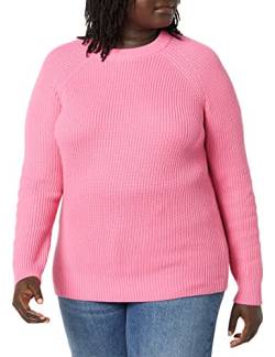 Amazon Aware Damen Gerippter Pullover mit Rundhalsausschnitt (in Übergröße erhältlich), Rosa, XL von Amazon Aware
