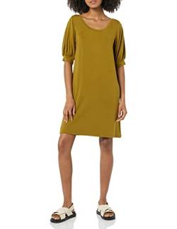 Amazon Aware Damen T-Shirt-Kleid aus Modal mit ellenbogenlangen Puffärmeln (in Übergröße erhältlich), Khakibraun, L von Amazon Aware