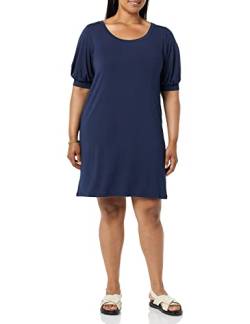 Amazon Aware Damen T-Shirt-Kleid aus Modal mit ellenbogenlangen Puffärmeln (in Übergröße erhältlich), Marineblau, M von Amazon Aware