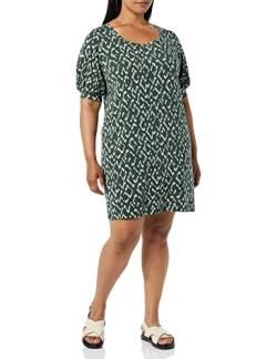 Amazon Aware Damen T-Shirt-Kleid aus Modal mit ellenbogenlangen Puffärmeln (in Übergröße erhältlich), Olivgrün Tier, XL von Amazon Aware