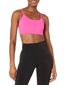 Amazon Essentials Damen Active formender Sport-BH mit Riemchenrücken, Neonrosa, XL von Amazon Essentials