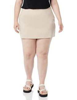 Amazon Essentials Damen Ausgestellter Minirock aus Romanit-Jersey (Früher Daily Ritual), Taupe, S von Amazon Essentials