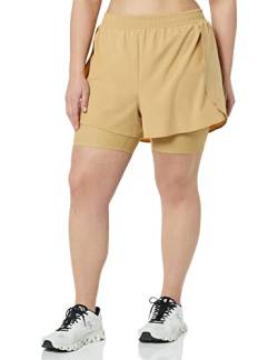 Amazon Essentials Damen Doppellagige, Stretch-Laufshorts, Kamelbraun, 6XL Große Größen von Amazon Essentials