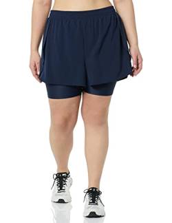 Amazon Essentials Damen Doppellagige, Stretch-Laufshorts, Marineblau, 4XL Große Größen von Amazon Essentials