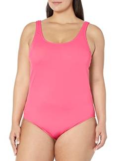 Amazon Essentials Damen Einteiliger, bedeckender Badeanzug (in Übergröße erhältlich), Intensive Rosa, 6XL Große Größen von Amazon Essentials