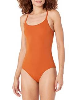 Amazon Essentials Damen Einteiliger Badeanzug mit Dünnen Trägern, Terrakotta, 36 von Amazon Essentials