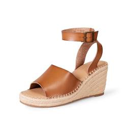 Amazon Essentials Damen Espadrille-Sandale mit Keilabsatz, Hellbraun, 37 EU von Amazon Essentials
