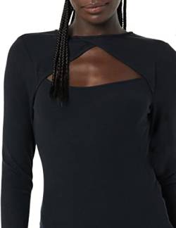 Amazon Essentials Damen Feinripp-Bodysuit mit Langen Ärmeln und Cutout (Früher Daily Ritual), Schwarz, S von Amazon Essentials