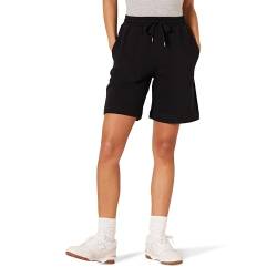 Amazon Essentials Damen Fleece-Bermudashorts mit hoher Taille (in Übergröße erhältlich), Schwarz, XL von Amazon Essentials