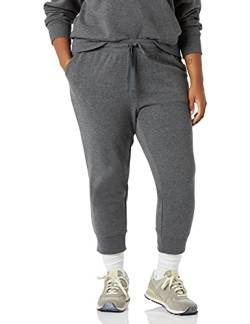 Amazon Essentials Damen Fleece-Capri-Jogginghose (in Übergröße erhältlich), Dunkelgrau Meliert, L von Amazon Essentials