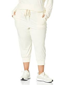 Amazon Essentials Damen Gebürstete Tech-Stretch-Crop-Jogginghose (erhältlich in Übergröße), Gebrochenes Weiß, 6XL Große Größen von Amazon Essentials