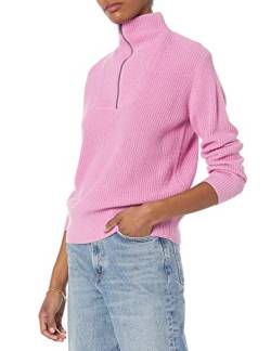 Amazon Essentials Damen Gerippter Pullover mit halbem Reißverschluss in lockerer Passform (in Übergröße erhältlich) (Früher Amazon Aware), Lila, M von Amazon Essentials