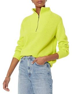 Amazon Essentials Damen Gerippter Pullover mit halbem Reißverschluss in lockerer Passform (in Übergröße erhältlich) (Früher Amazon Aware), Lindgrün, M von Amazon Essentials