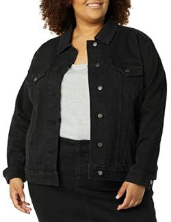 Amazon Essentials Damen Jeansjacke (erhältlich in Übergröße), Schwarze Waschung, 6XL Große Größen von Amazon Essentials