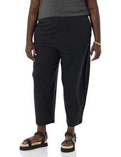 Amazon Essentials Damen Jogginghose aus Frottee aus Baumwolle und Modal mit Barrelschnitt (Früher Daily Ritual), Schwarz, S von Amazon Essentials