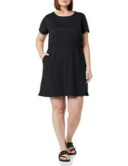 Amazon Essentials Damen Kurzärmeliges Minikleid aus Baumwolljersey mit elastischer Taille, Schwarz, S von Amazon Essentials