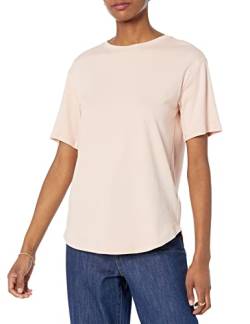 Amazon Essentials Damen Kurzärmliges Tunika-T-Shirt aus Bio-Baumwolle in lockerer Passform (in Übergröße erhältlich) (Früher Amazon Aware), Zartrosa, XS von Amazon Essentials