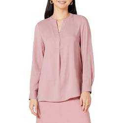 Amazon Essentials Damen Langärmlige Popover-Bluse aus Georgette mit lockerer Passform, Mauve, L von Amazon Essentials