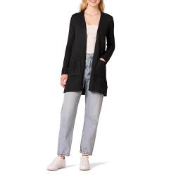 Amazon Essentials Damen Langärmliger Cardigan mit Jerseymaschen und offener Vorderseite, Schwarz Heide, XL von Amazon Essentials