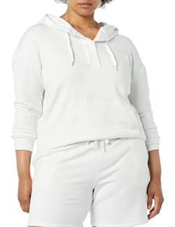 Amazon Essentials Damen Langärmliger Henley-Hoodie aus Fleece (in Übergröße erhältlich) (Früher Amazon Aware), Weiß, XXS von Amazon Essentials