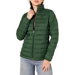 Amazon Essentials Damen Leichte, langärmelige, Wasserabweisende, packbare Pufferjacke (in Übergröße erhältlich), Dunkelgrün, XS von Amazon Essentials