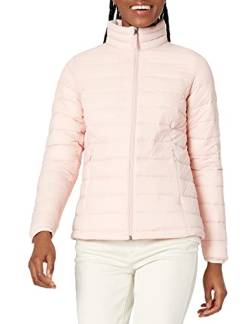 Amazon Essentials Damen Leichte, langärmelige, Wasserabweisende, packbare Pufferjacke (in Übergröße erhältlich), Hellrosa, XL von Amazon Essentials