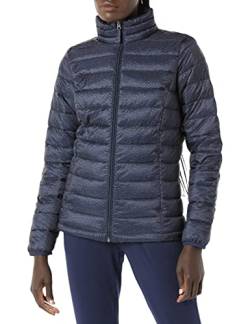 Amazon Essentials Damen Leichte, langärmelige, Wasserabweisende, packbare Pufferjacke (in Übergröße erhältlich), Marineblau Gepard, 3XL Große Größen von Amazon Essentials